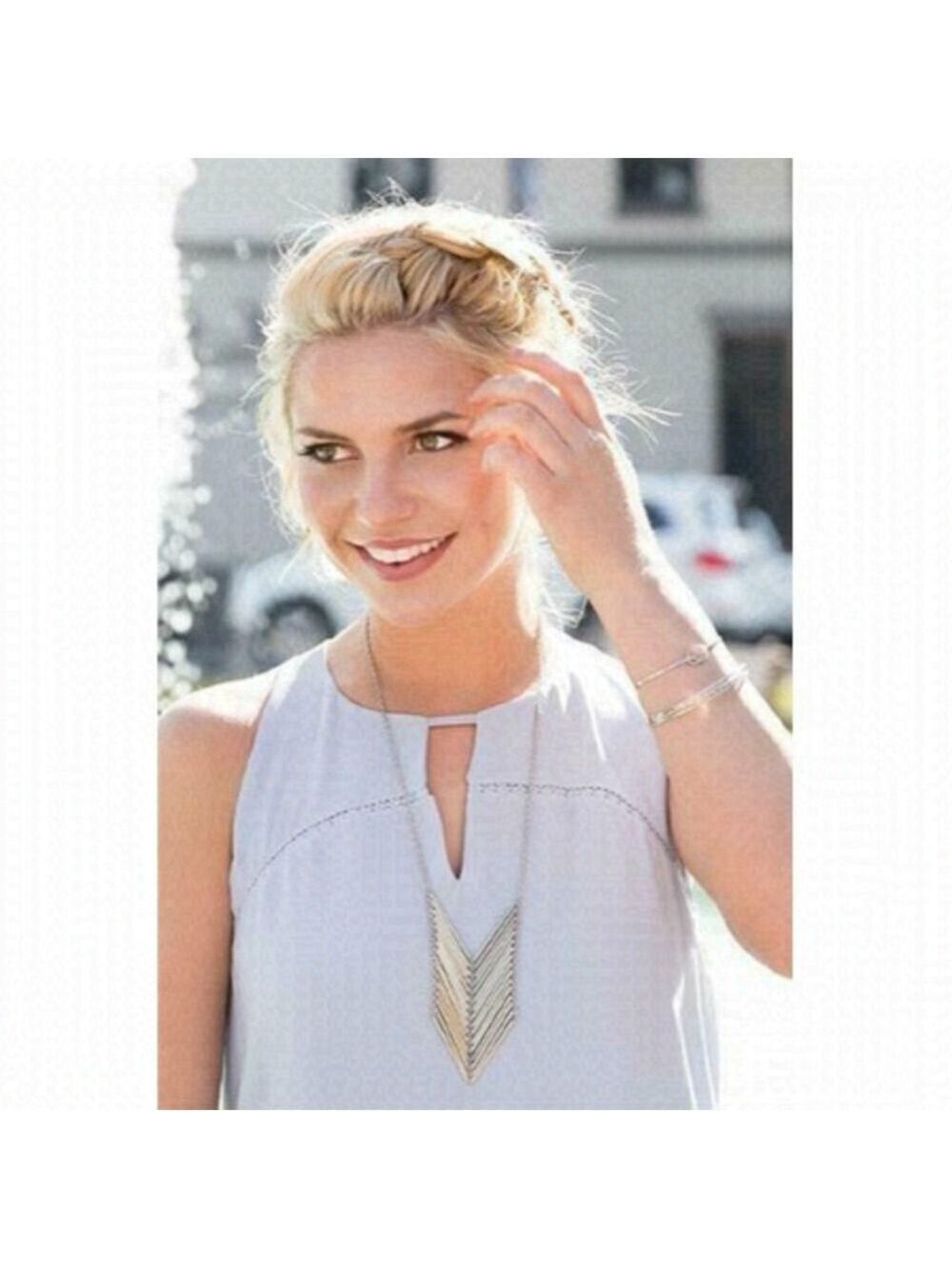 Purpose Jewelry Handcrafted Chevron Necklace in Brass or Silver Color